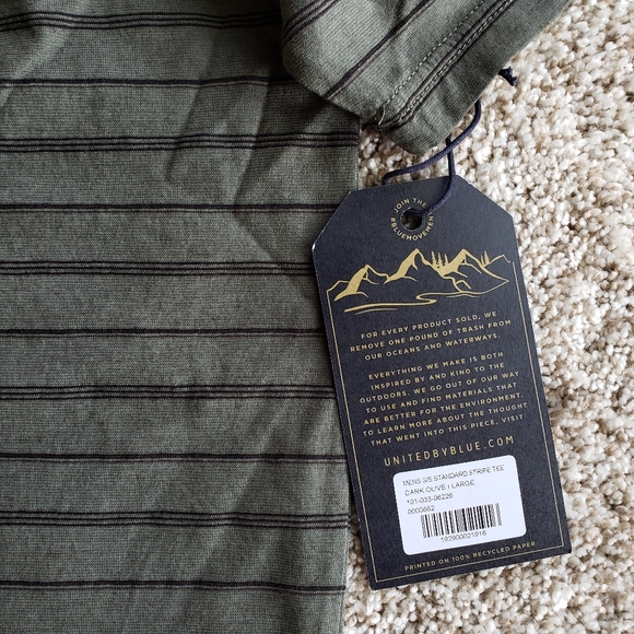United By Blue Striped Pocket Tee Large NWT - Picture 4 of 6